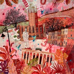 Bath Abbey, Bath by Richard Burel - Original Painting on Stretched Canvas sized 32x32 inches. Available from Whitewall Galleries