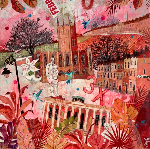Bath Abbey, Bath by Richard Burel - Original Painting on Stretched Canvas